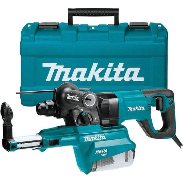 Makita - 120 Volt 1" SDS Plus Chuck Electric Rotary Hammer - 0 to 4,500 BPM, 0 to 1,100 RPM, Reversible - Exact Industrial Supply