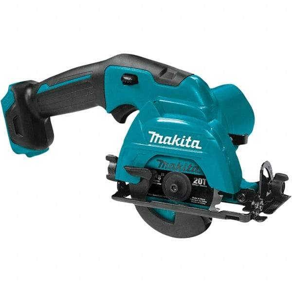 Makita - 12 Volt, 3-3/8" Blade, Cordless Circular Saw - 1,500 RPM, Lithium-Ion Batteries Not Included - Exact Industrial Supply