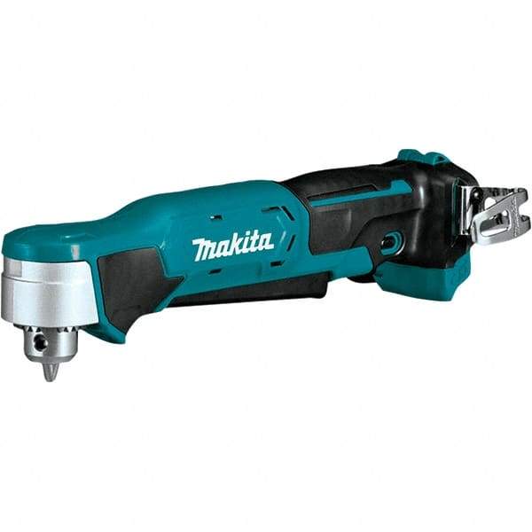 Makita - 12 Volt 3/8" Chuck Right Angle Handle Cordless Drill - 0-1100 RPM, Keyless Chuck, Reversible, Lithium-Ion Batteries Not Included - Exact Industrial Supply