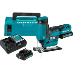 Makita - 12 Volt, 3,000 SPM, 7/8" Stroke Length, Lithium-Ion Cordless Jigsaw - 90° Cutting Angle, Series 12V MAX Battery Included - Exact Industrial Supply