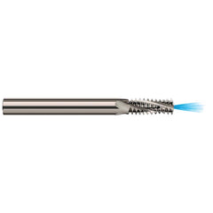 Harvey Tool - 10-32 Internal/External 32 TPI 3/16" Shank 3-Flute Solid Carbide Helical Flute Thread Mill - Exact Industrial Supply