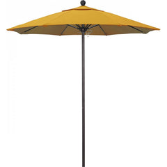 California Umbrella - Patio Umbrellas; Umbrella Diameter (Inch): 90 ; Height (Feet): 8.000 ; Fabric Color: Lemon ; Base Included: No ; Frame Material: Aluminum ; Frame Color: Bronze - Exact Industrial Supply