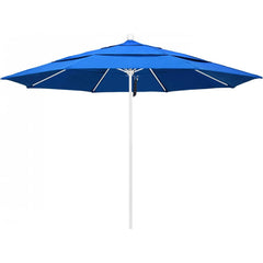 California Umbrella - Patio Umbrellas; Umbrella Diameter (Inch): 132 ; Height (Feet): 8.916 ; Fabric Color: Royal Blue ; Base Included: No ; Frame Material: Aluminum ; Frame Color: White - Exact Industrial Supply