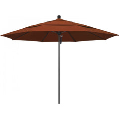 California Umbrella - Patio Umbrellas; Umbrella Diameter (Inch): 132 ; Height (Feet): 8.916 ; Fabric Color: Terracotta ; Base Included: No ; Frame Material: Aluminum ; Frame Color: Black - Exact Industrial Supply