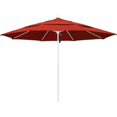 California Umbrella - Patio Umbrellas; Umbrella Diameter (Inch): 132 ; Height (Feet): 8.916 ; Fabric Color: Sunset ; Base Included: No ; Frame Material: Aluminum ; Frame Color: White - Exact Industrial Supply