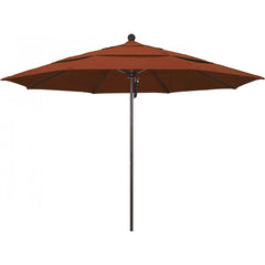 California Umbrella - Patio Umbrellas; Umbrella Diameter (Inch): 132 ; Height (Feet): 8.916 ; Fabric Color: Terracotta ; Base Included: No ; Frame Material: Aluminum ; Frame Color: Bronze - Exact Industrial Supply