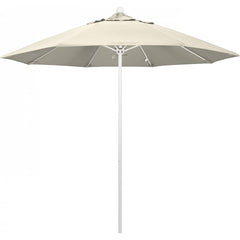 California Umbrella - Patio Umbrellas; Umbrella Diameter (Inch): 108 ; Height (Feet): 8.583 ; Fabric Color: Antique Beige ; Base Included: No ; Frame Material: Aluminum ; Frame Color: White - Exact Industrial Supply