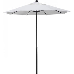 California Umbrella - Patio Umbrellas; Umbrella Diameter (Inch): 90 ; Height (Feet): 7.750 ; Fabric Color: Natural ; Base Included: No ; Frame Material: Fiberglass-reinforced Nylon ; Frame Color: Black - Exact Industrial Supply