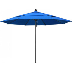 California Umbrella - Patio Umbrellas; Umbrella Diameter (Inch): 132 ; Height (Feet): 8.916 ; Fabric Color: Royal Blue ; Base Included: No ; Frame Material: Aluminum ; Frame Color: Black - Exact Industrial Supply