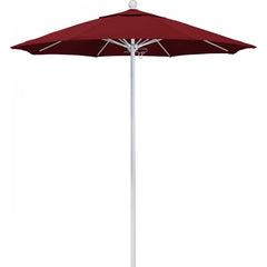 California Umbrella - Patio Umbrellas; Umbrella Diameter (Inch): 90 ; Height (Feet): 8.000 ; Fabric Color: Red ; Base Included: No ; Frame Material: Aluminum ; Frame Color: White - Exact Industrial Supply