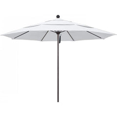 California Umbrella - Patio Umbrellas; Umbrella Diameter (Inch): 132 ; Height (Feet): 8.916 ; Fabric Color: White ; Base Included: No ; Frame Material: Aluminum ; Frame Color: Bronze - Exact Industrial Supply