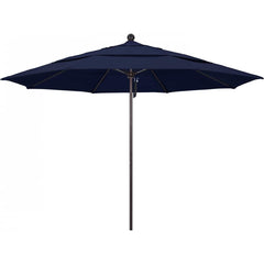 California Umbrella - Patio Umbrellas; Umbrella Diameter (Inch): 132 ; Height (Feet): 8.916 ; Fabric Color: Navy Blue ; Base Included: No ; Frame Material: Aluminum ; Frame Color: Bronze - Exact Industrial Supply