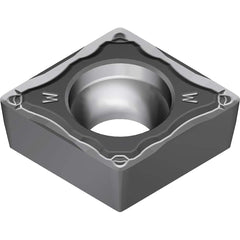 CPMT321ELUW AC8025P Carbide Turning Insert Absotech Finish, 0.3819″ Long, 3/8″ Inscribed Circle, 0.0157″ Corner Radius, 0.1252″ Thick, 80° Included Angle, Series AC8000P