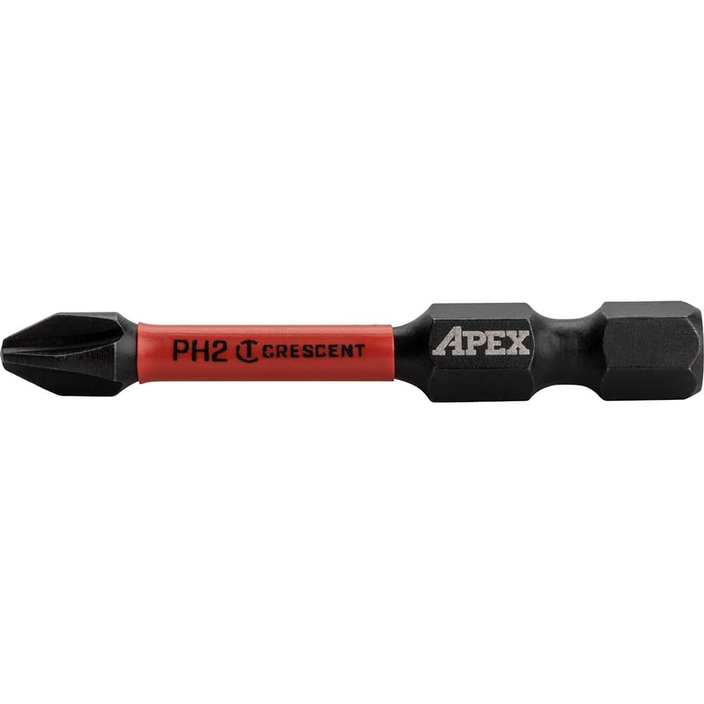 Crescent - Phillips Screwdriver Bits; Type: Phillips Bit ; Point Size: #2 Phillips ; Drive Size (Inch): 1/4 ; Overall Length (Inch): 2 ; Blade Length: 2.0000 (Decimal Inch); Number of Pieces: 2.000 - Exact Industrial Supply