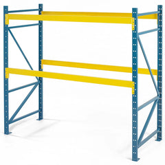 Steel King - Storage Racks; Type: Pallet Rack Starter Unit ; Width (Inch): 96 ; Height (Inch): 144 ; Depth (Inch): 36 ; Number of Bays: 1 ; Color: Blue; Yellow - Exact Industrial Supply