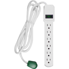 GoGreen Power - Power Outlet Strips; Amperage: 15 ; Voltage: 125 ; Number of Outlets: 6 ; Material: Plastic ; Mounting Type: Floor ; Cord Length (Feet): 6 - Exact Industrial Supply