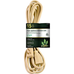 GoGreen Power - Power Cords; Cord Type: Replacement Cord ; Overall Length (Feet): 15 ; Cord Color: Brown ; Amperage: 15 ; Voltage: 125 ; Wire Gauge/Number of Conductors: 16/2 - Exact Industrial Supply