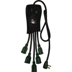 GoGreen Power - Power Outlet Strips; Amperage: 15 ; Voltage: 125 ; Number of Outlets: 5 ; Material: Plastic ; Mounting Type: Floor ; Cord Length (Feet): 3 - Exact Industrial Supply