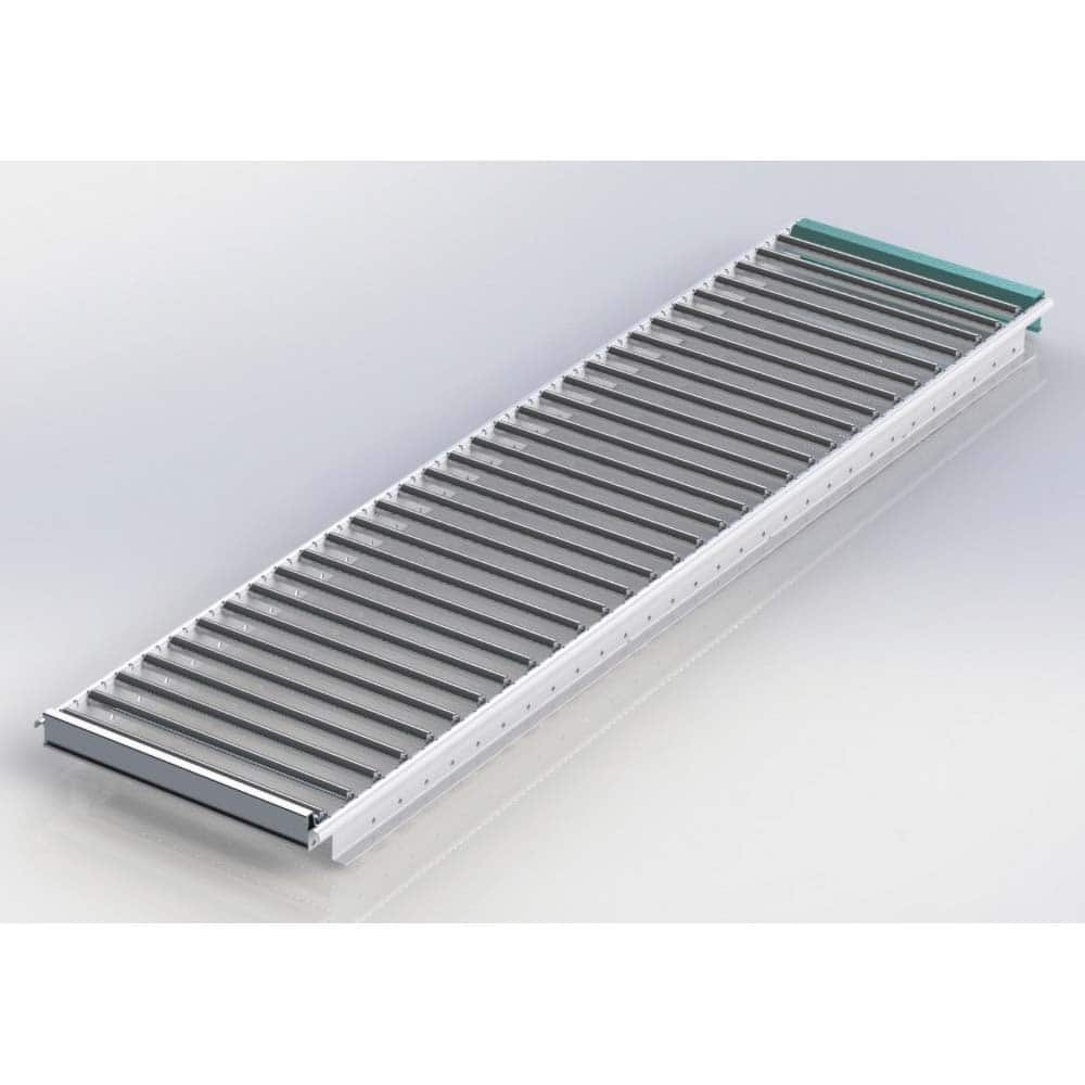 Gravity Conveyors; Roller Style: Roller; Shape: Round; Roller Diameter (Decimal Inch): 0.75 in; 0.75 mm; Length (Feet): 64; Wheel Material: Aluminum; Load Capacity (Lb.): 50.000; Frame Material: Galvanized Steel; Gauge: 14 ga; 14 gauge; Centerline Distanc