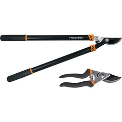 Fiskars - Loppers, Hedge Shears & Pruners Type: Lopper & Pruner Set Blade Material: Stainless Steel w/Non-Stick Coating - Exact Industrial Supply