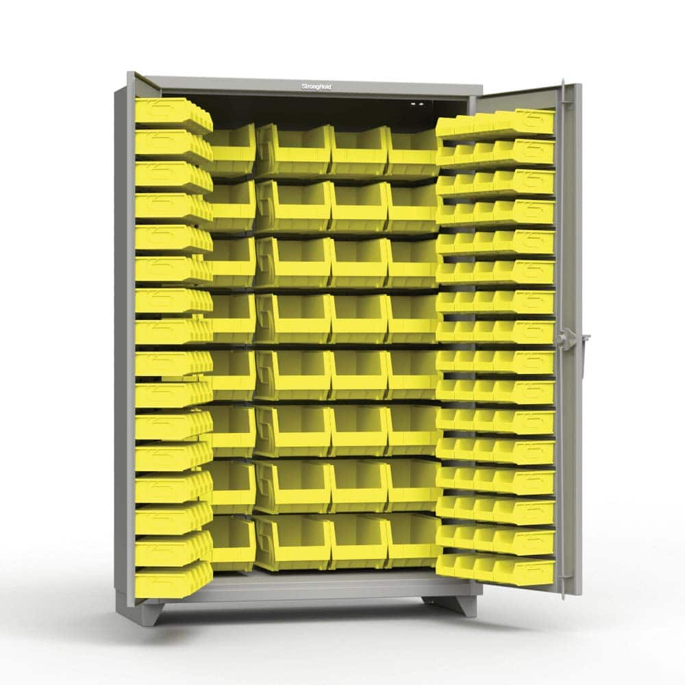 Strong Hold - Small Parts Cabinets Type: Bin Width (Inch): 48 - Exact Industrial Supply