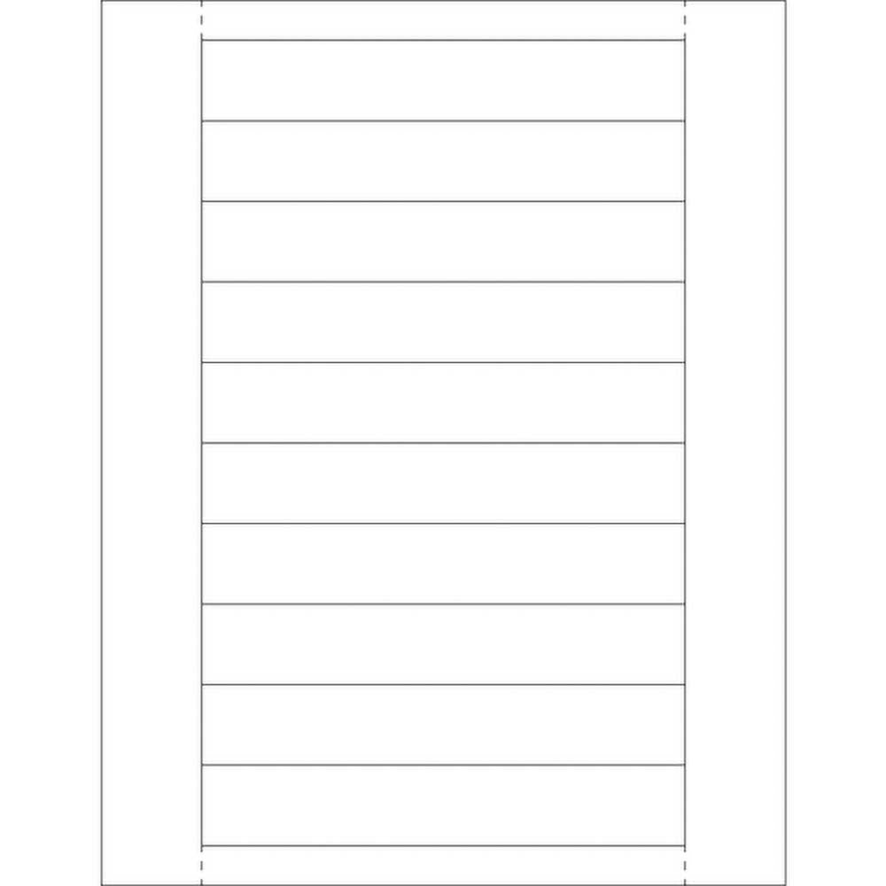 Plastic Label Holder Insert Cards, 1″ x 6″, White, 500/Case