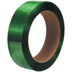 Polyester Strapping: 1/2″ Wide, 3,250' Long, 0.028″ Thick, Coil Case 820 lb Breaking Strength, Polyester