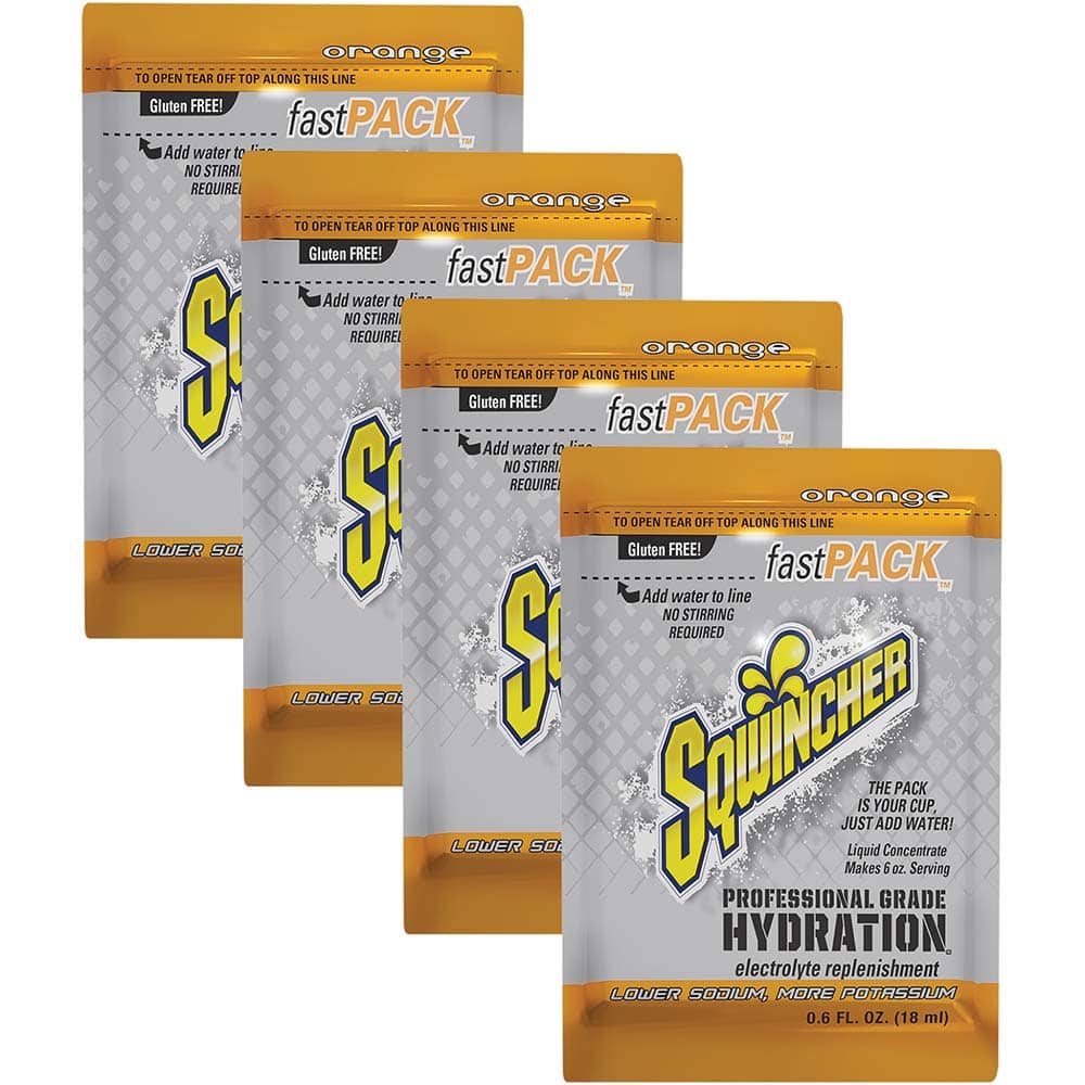Sqwincher - 4 Boxes of (50), 0.6 oz Pack of Orange Activity Drink - Exact Industrial Supply