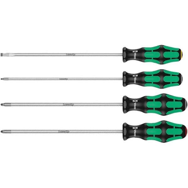 Wera - Screwdriver Sets Screwdriver Types Included: Pozidriv; Slotted; Phillips Number of Pieces: 4 - Exact Industrial Supply