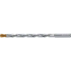 Extra Length Drill Bit: 0.3937″ Dia, 140 °, Solid Carbide TiSiAlCrN Finish, 5.433″ Flute Length, 7.087″ OAL, Straight-Cylindrical Shank, Series DC160-12-A1