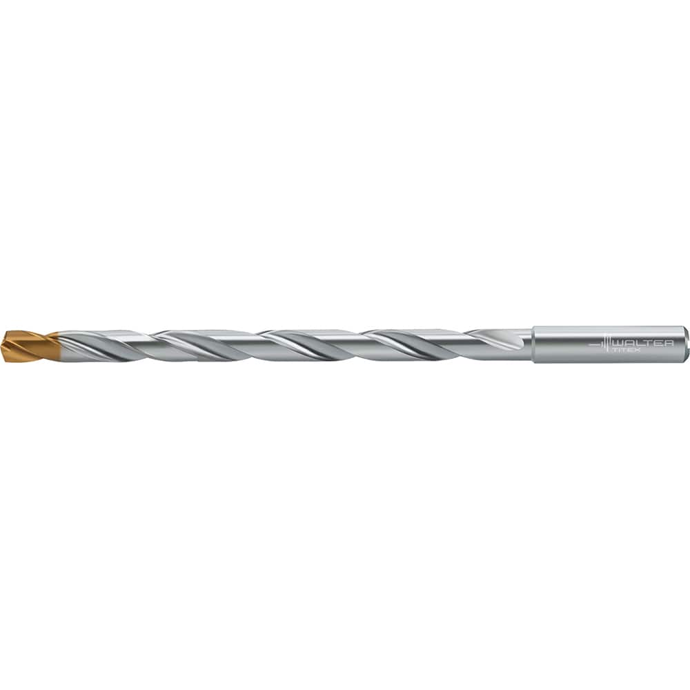 Extra Length Drill Bit: 0.2283″ Dia, 140 °, Solid Carbide TiSiAlCrN Finish, 3.268″ Flute Length, 4.764″ OAL, Straight-Cylindrical Shank, Series DC160-12-A1