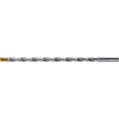 Extra Length Drill Bit: 0.2813″ Dia, 140 °, Solid Carbide TiSiAlCrN Finish, 7.244″ Flute Length, 8.74″ OAL, Straight-Cylindrical Shank, Series DC160-20-A1