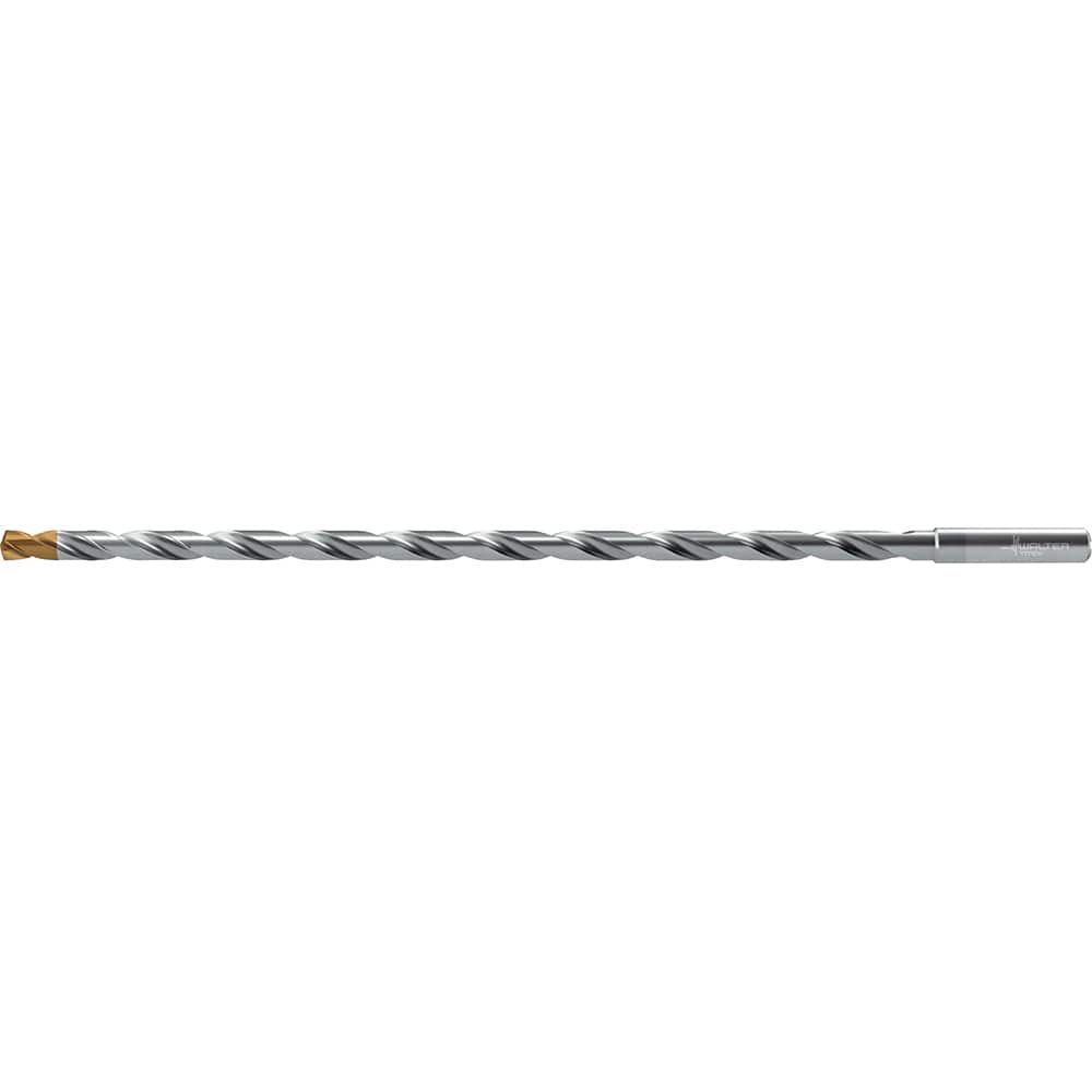 Extra Length Drill Bit: 0.4528″ Dia, 140 °, Solid Carbide TiSiAlCrN Finish, 12.756″ Flute Length, 14.685″ OAL, Straight-Cylindrical Shank, Series DC160-25-A1