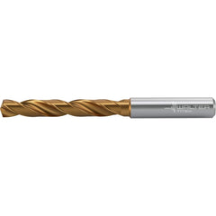 Jobber Length Drill Bit: 0.4055″ Dia, 140 °, Solid Carbide TiSiAlCrN, AlTiN Finish, 4.646″ OAL, Right Hand Cut, Whistle Notch Shank, Series DC160-05-A0