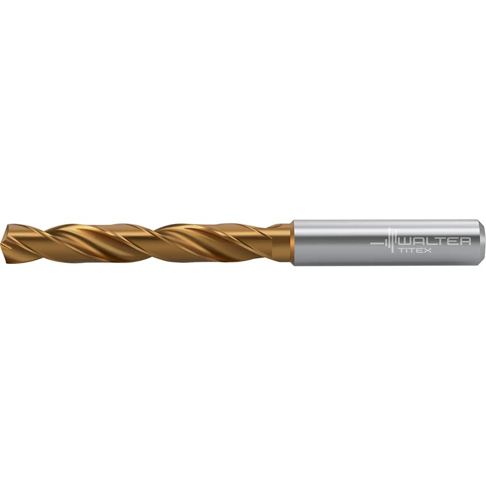 Jobber Length Drill Bit: 0.4219″ Dia, 140 °, Solid Carbide TiSiAlCrN, AlTiN Finish, 4.646″ OAL, Right Hand Cut, Straight-Cylindrical Shank, Series DC160-05-A0