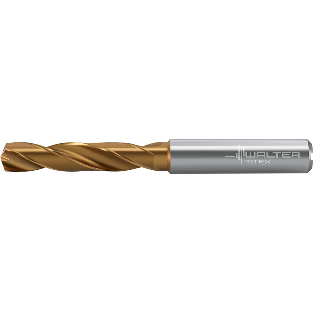 Screw Machine Length Drill Bit: 0.4213″ Dia, 140 °, Solid Carbide Coated, Right Hand Cut, Straight-Cylindrical Shank, Series DC160-03-A1