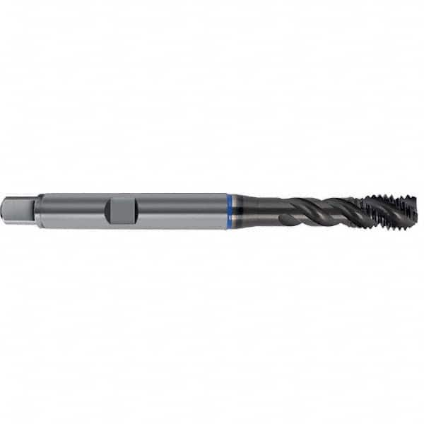 Spiral Flute Tap: M14 x 2.00, Metric, 3 Flute, Semi-Bottoming, 6HX Class of Fit, PM-HSS-E, TiAlN Finish Right Hand Flute, Right Hand Thread, D6 & D7, Series 4650