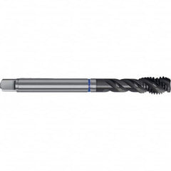 Spiral Flute Tap: M12 x 1.25, Metric Fine, 3 Flute, Bottoming, 6HX Class of Fit, HSS-E, TiAlN Finish Right Hand Flute, Right Hand Thread, D5 & D6, Series 4631