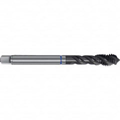 Spiral Flute Tap: M18 x 1.50, Metric Fine, 4 Flute, Semi-Bottoming, 6GX Class of Fit, HSS-E, TiAlN Finish Right Hand Flute, Right Hand Thread, D10 & D11, Series 4628