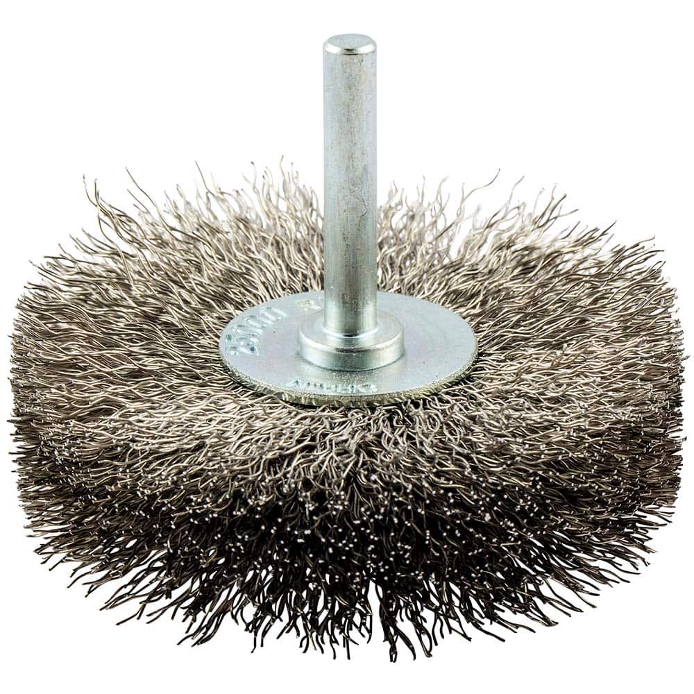 Norton - 3" OD, Crimped Stainless Steel Wheel Brush - Exact Industrial Supply