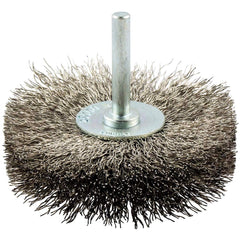 Norton - 3" OD, Crimped Stainless Steel Wheel Brush - Exact Industrial Supply