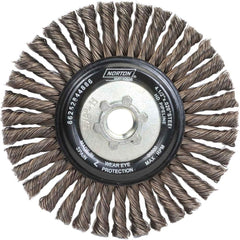 Norton - 4-1/2" OD, 5/8-11 Arbor Hole, Stringer Bead Carbon Wheel Brush - Exact Industrial Supply
