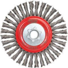 Norton - 4-1/2" OD, 5/8-11 Arbor Hole, Stringer Bead Carbon Wheel Brush - Exact Industrial Supply