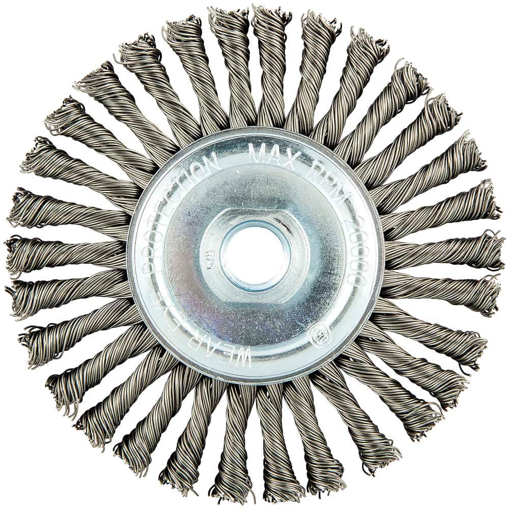 Norton - 4-1/2" OD, 5/8-11 Arbor Hole, Stringer Bead Carbon Wheel Brush - Exact Industrial Supply