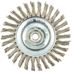 Norton - 4" OD, M10 Arbor Hole, Stringer Bead Twist Knot Stainless Steel Wheel Brush - Exact Industrial Supply