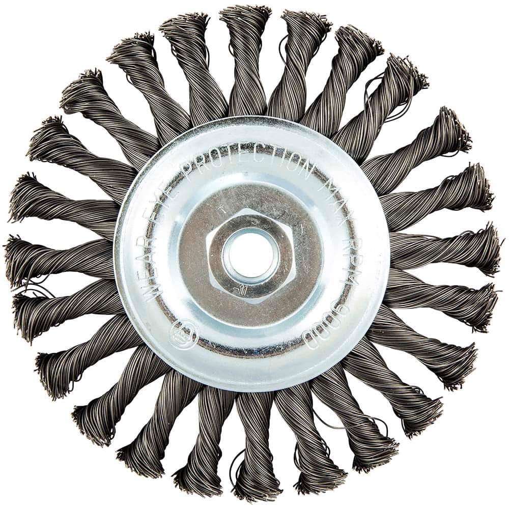 Norton - 6" OD, 5/8-11 Arbor Hole, Knotted Carbon Wheel Brush - Exact Industrial Supply