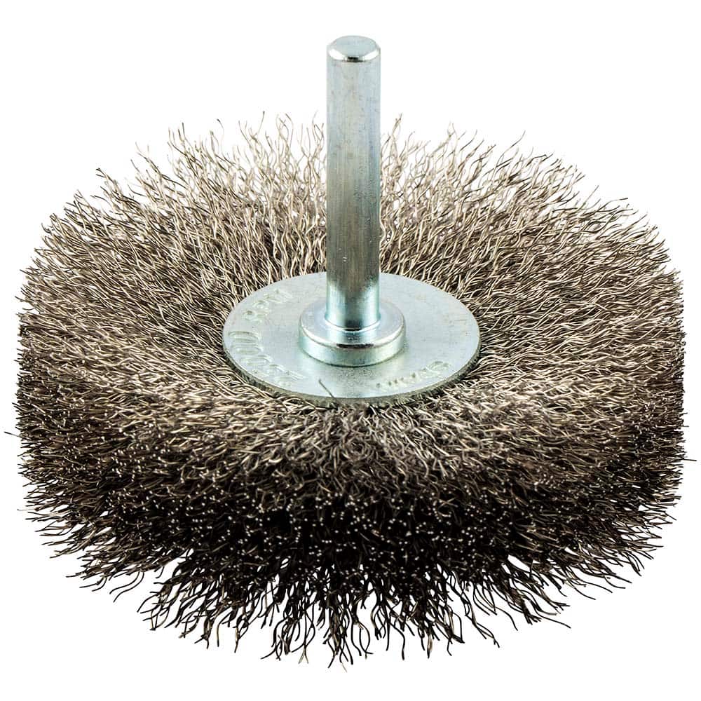 Norton - 3" OD, Crimped Stainless Steel Wheel Brush - Exact Industrial Supply