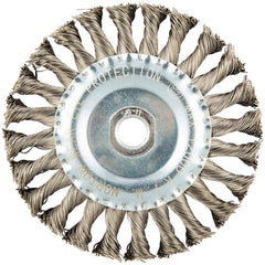 Norton - 5" OD, 5/8-11 Arbor Hole, Stringer Bead Stainless Steel Wheel Brush - Exact Industrial Supply