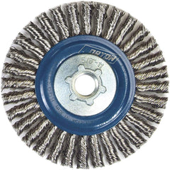 Norton - 4" OD, 5/8-11 Arbor Hole, Stringer Bead Twist Knot Stainless Steel Wheel Brush - Exact Industrial Supply
