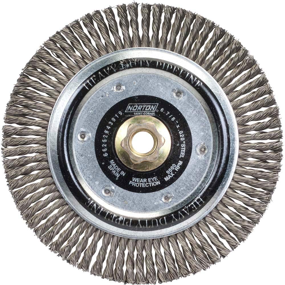 Norton - 6-7/8" OD, 5/8-11 Arbor Hole, Stringer Bead Carbon Wheel Brush - Exact Industrial Supply